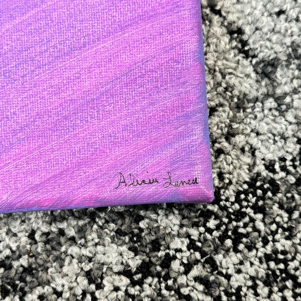 Pink and Purple Abstract Canvas Art - Picture 2 of 6